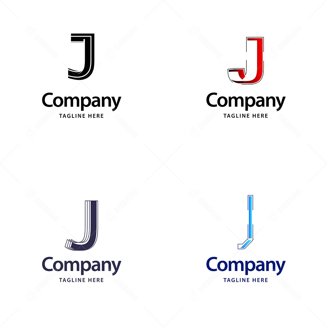 Pacote de Logotipo Letra J Ilustração Vetor EPS