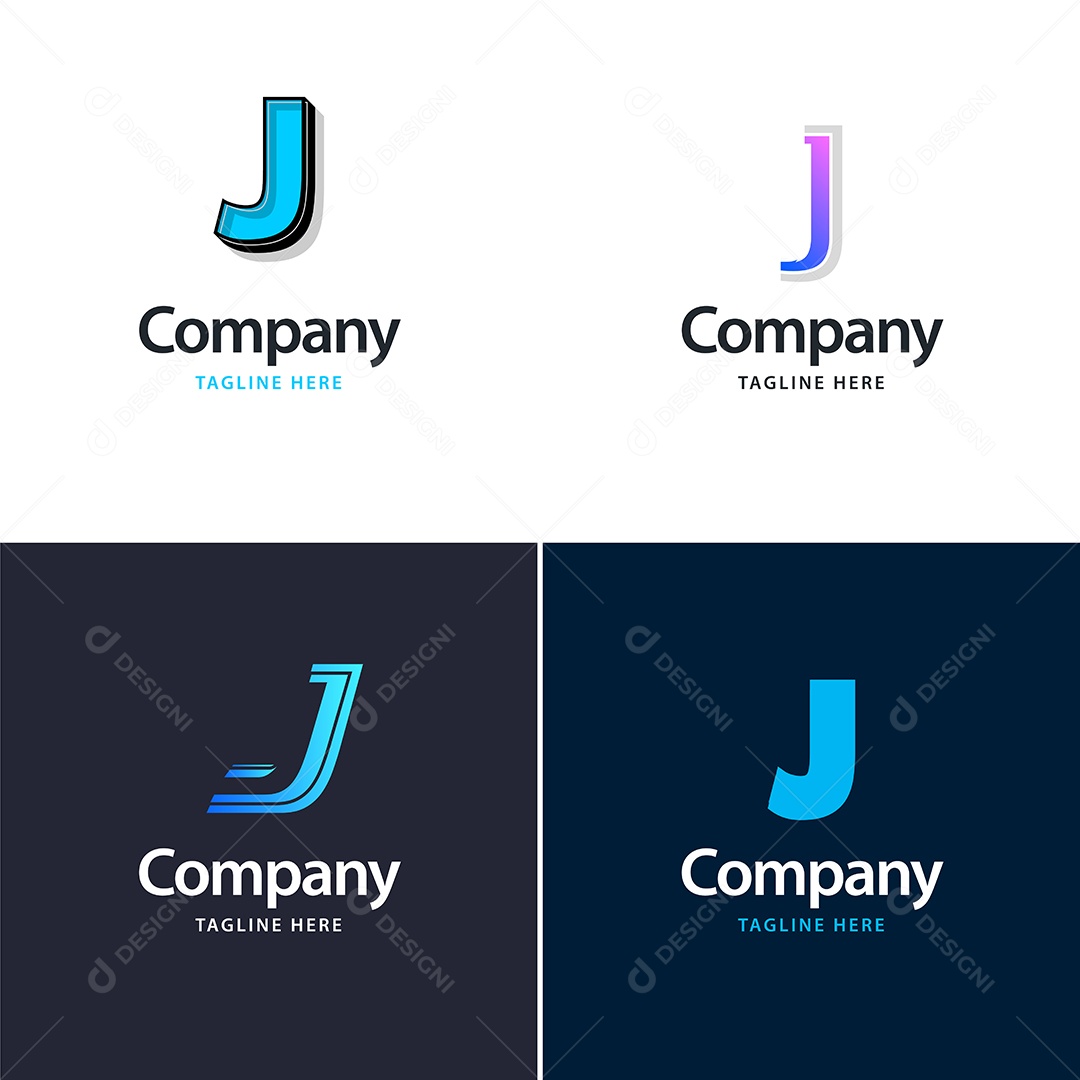 Pacote de Logotipo Letra J Ilustração Vetor EPS