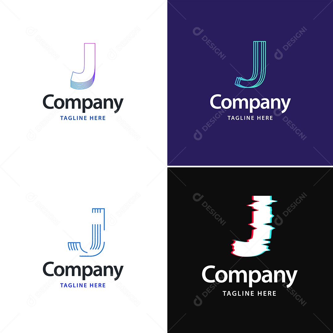 Pacote de Logotipo Letra J Ilustração Vetor EPS