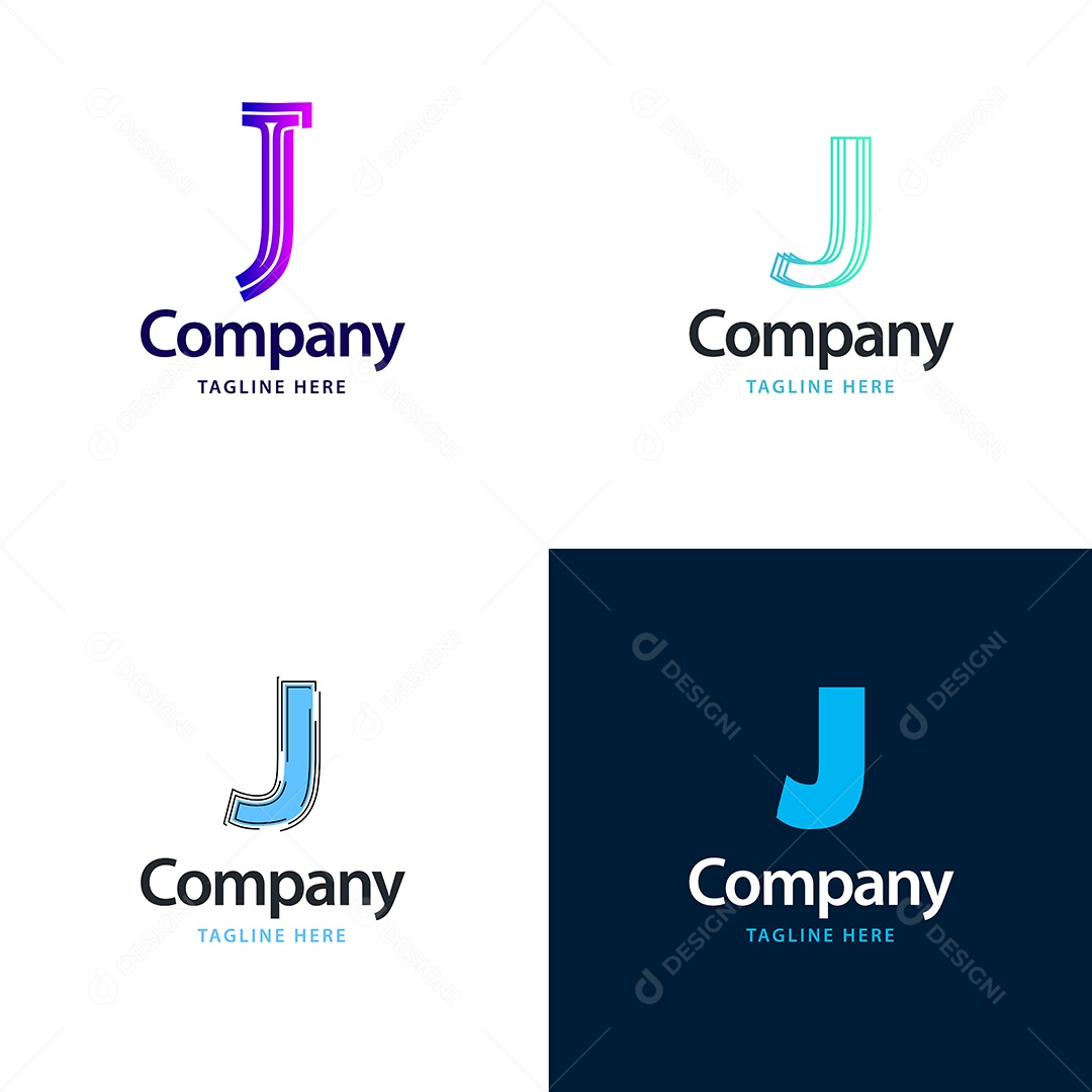 Pacote de Logotipo Letra J Ilustração Vetor EPS
