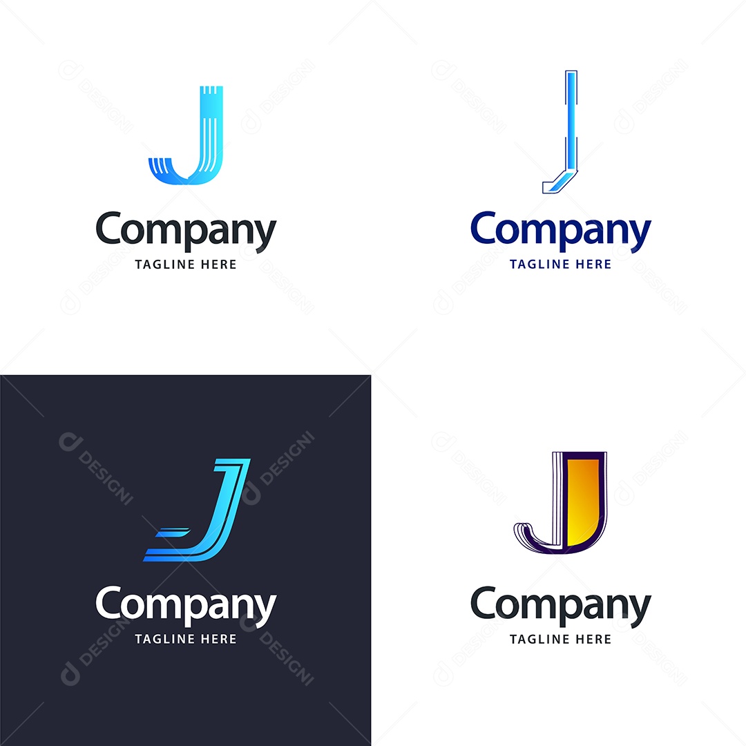 Pacote de Logotipo Letra J Ilustração Vetor EPS