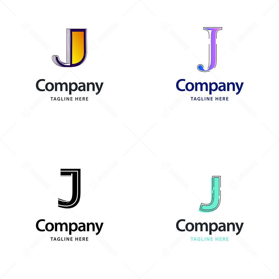 Pacote de Logotipo Letra J Ilustração Vetor EPS