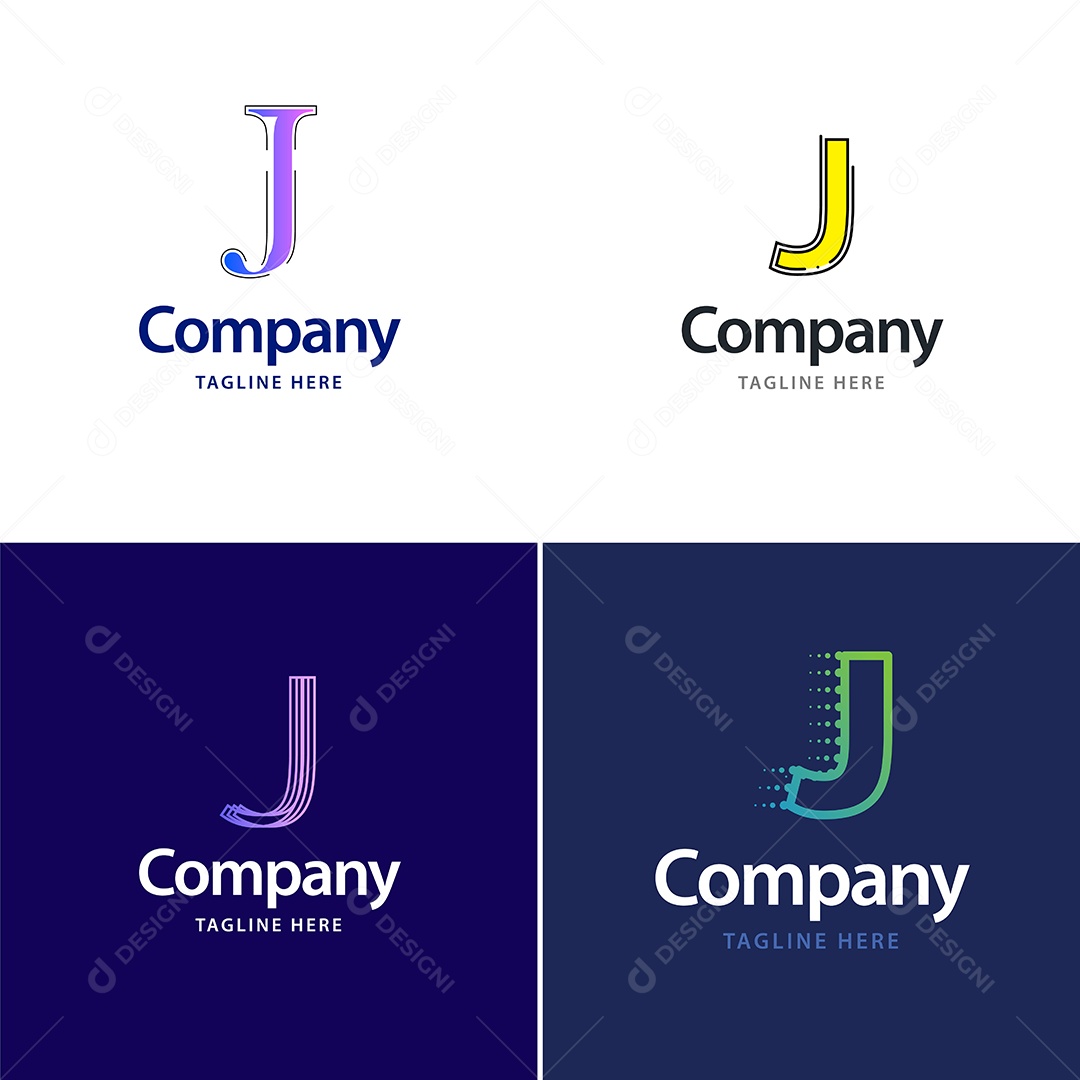 Pacote de Logotipo Letra J Ilustração Vetor EPS