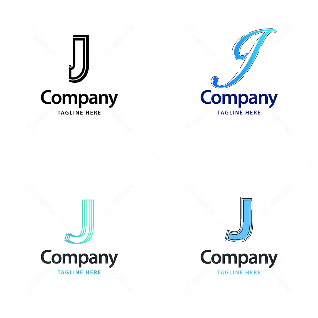 Pacote de Logotipo Letra J Ilustração Vetor EPS