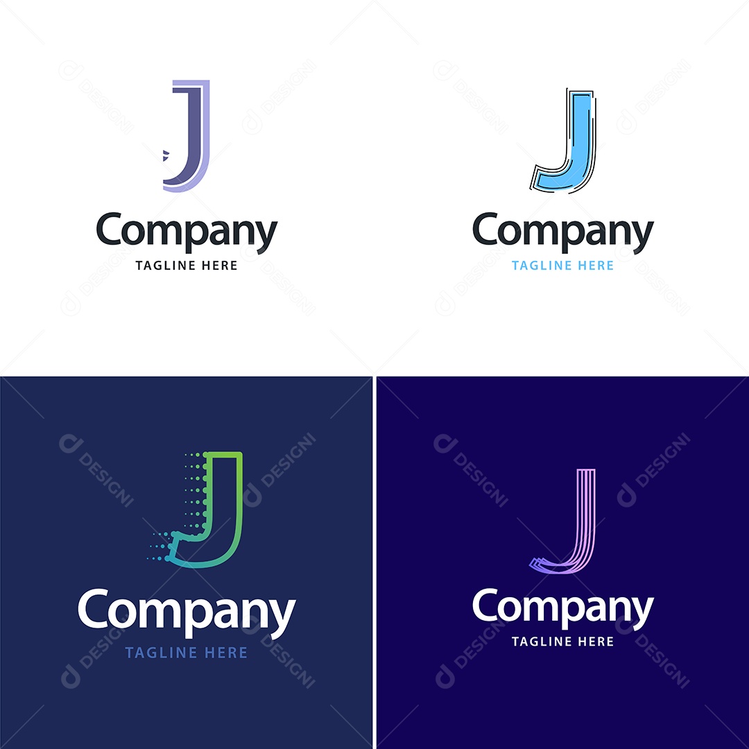 Pacote de Logotipo Letra J Ilustração Vetor EPS