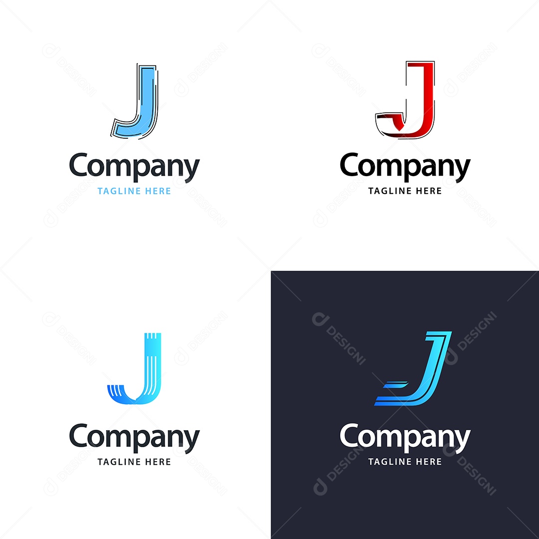 Pacote de Logotipo Letra J Ilustração Vetor EPS