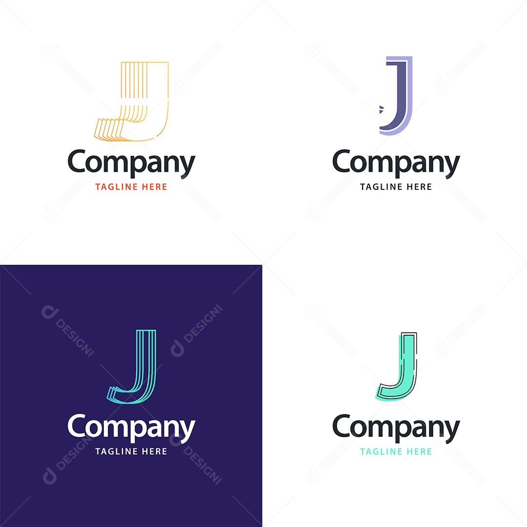 Pacote de Logotipo Letra J Ilustração Vetor EPS