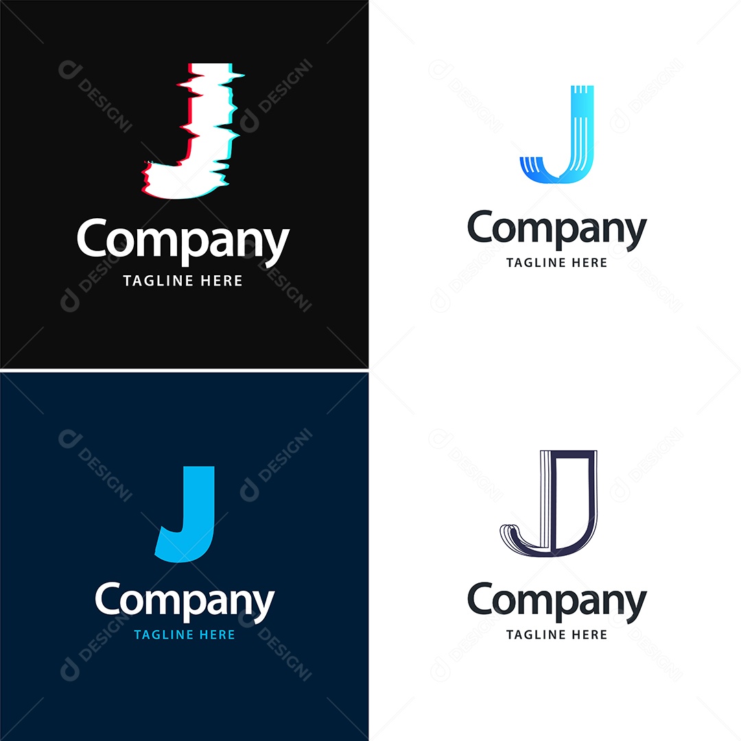 Pacote de Logotipo Letra J Ilustração Vetor EPS