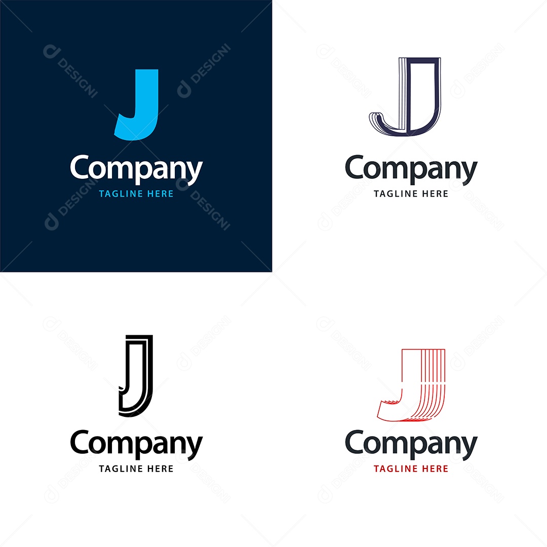 Pacote de Logotipo Letra J Ilustração Vetor EPS