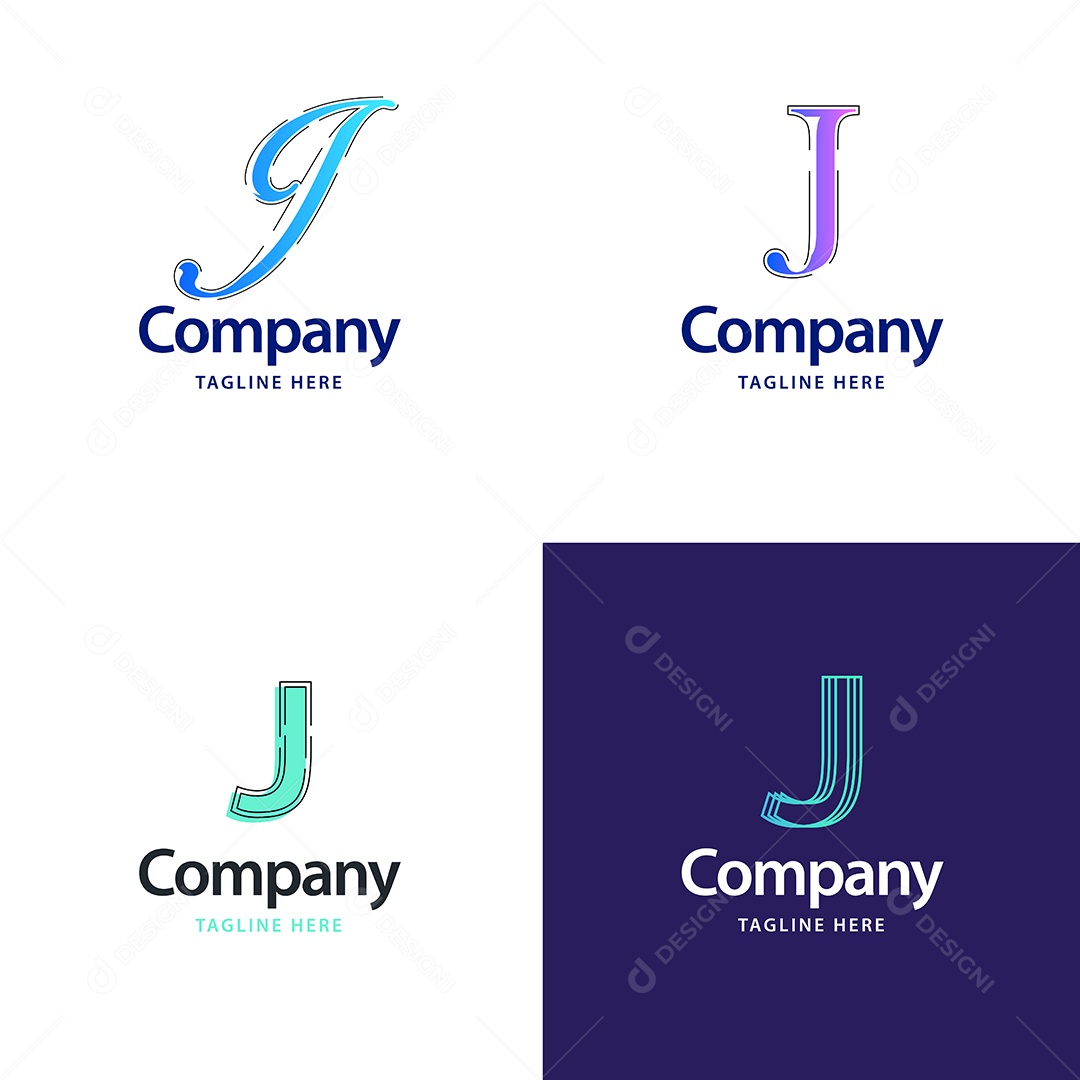 Pacote de Logotipo Letra J Ilustração Vetor EPS