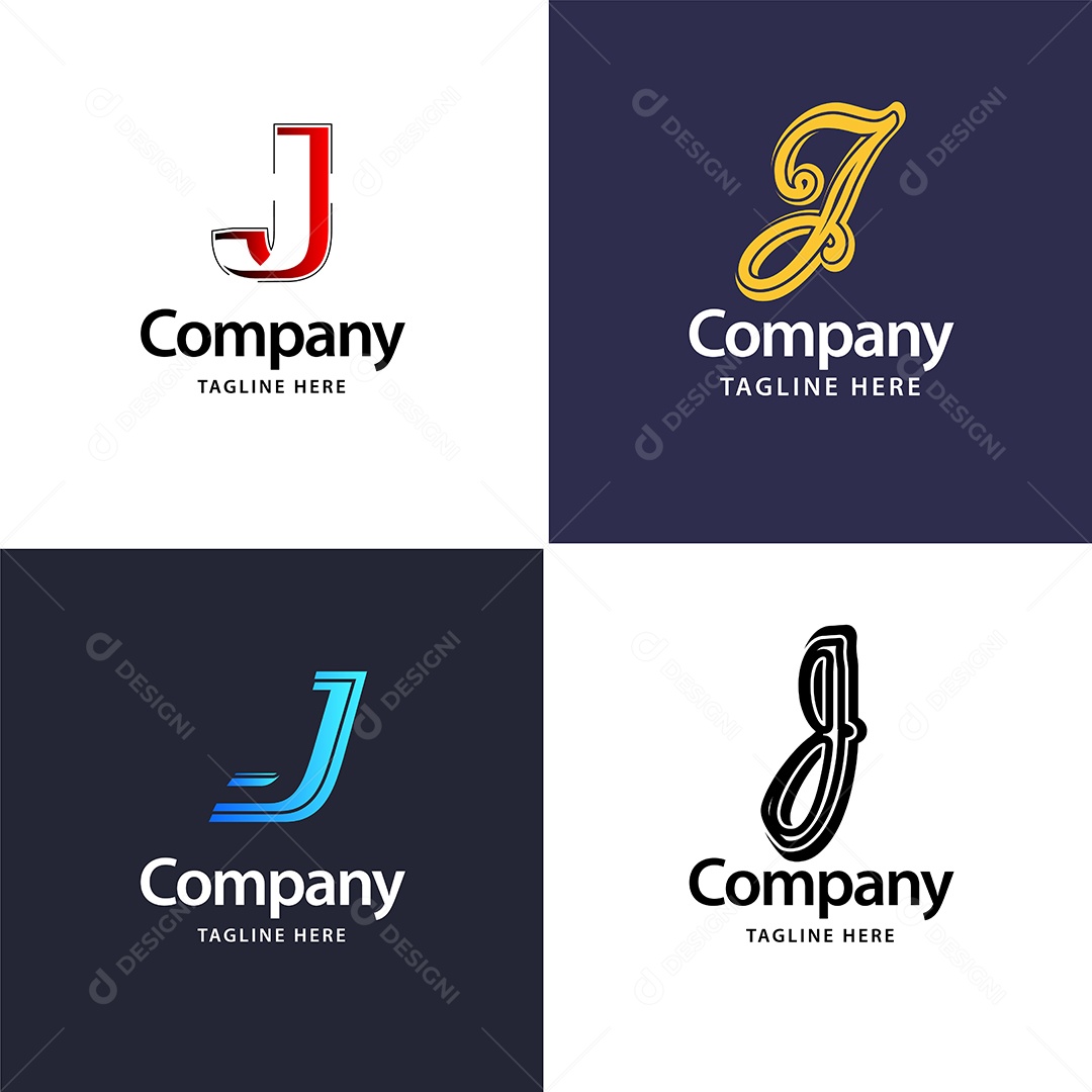 Pacote de Logotipo Letra J Ilustração Vetor EPS