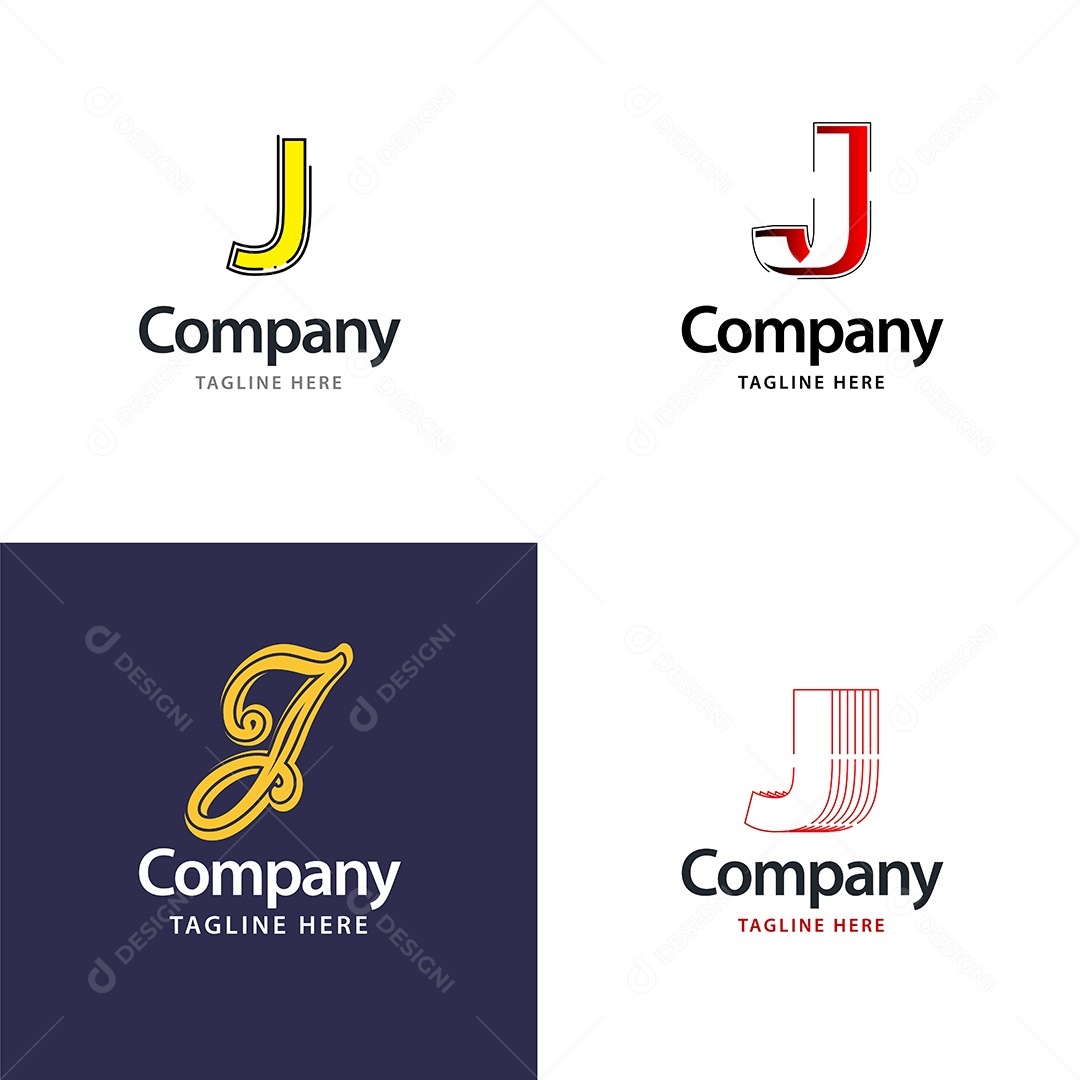 Pacote de Logotipo Letra J Ilustração Vetor EPS