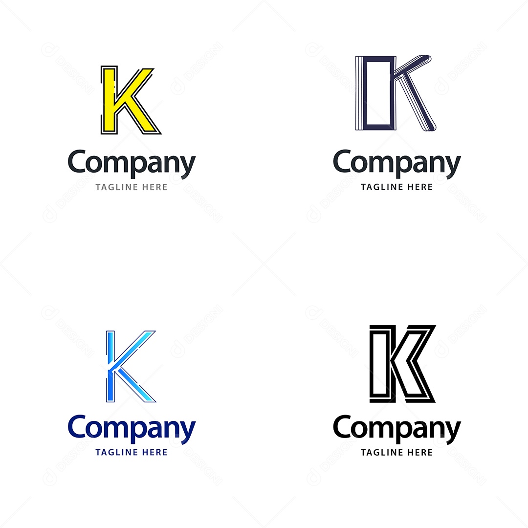 Pacote de Logotipo Letra K Ilustração Vetor EPS