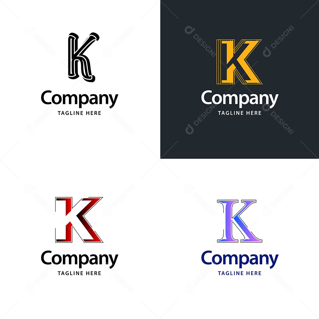 Pacote de Logotipo Letra K Ilustração Vetor EPS