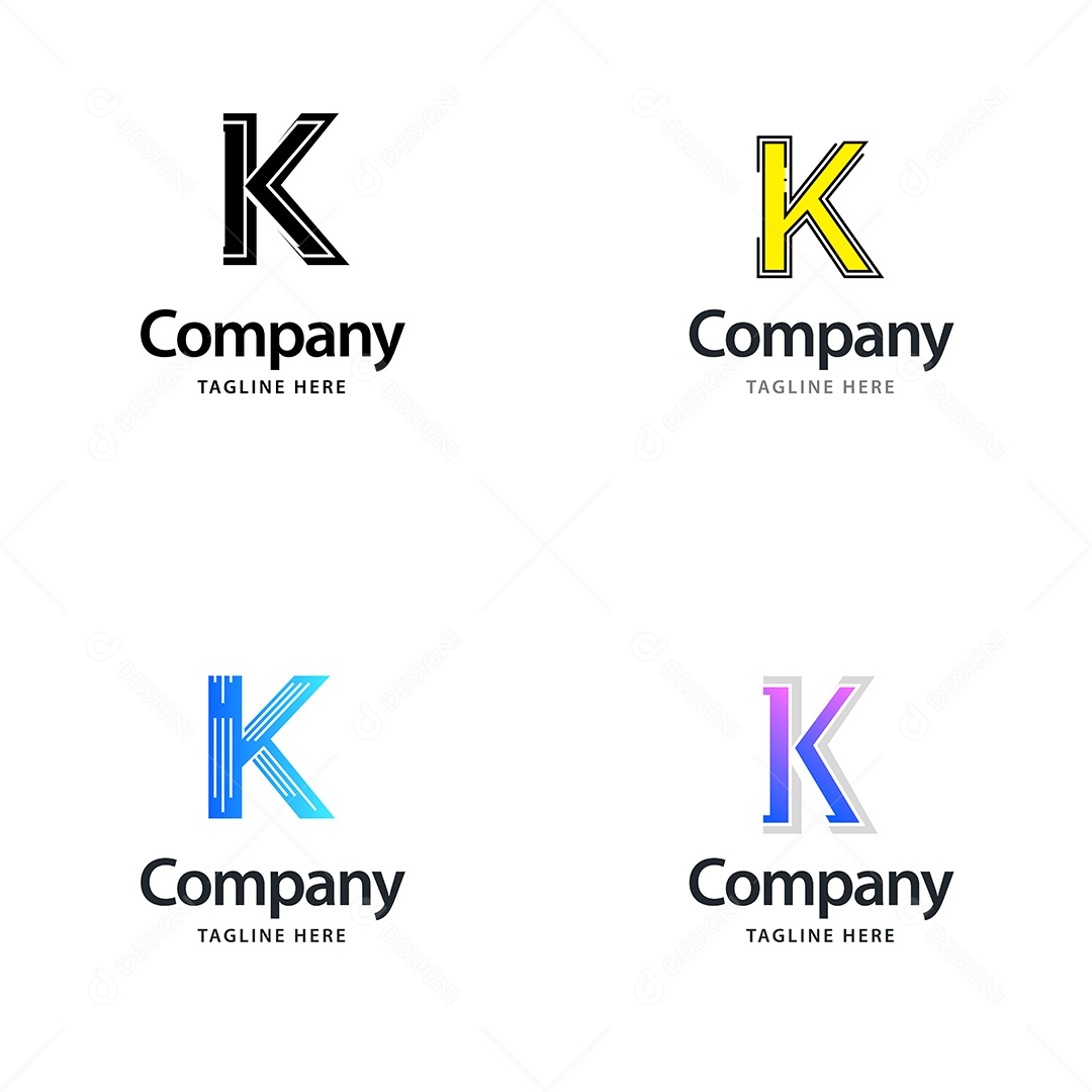 Pacote de Logotipo Letra K Ilustração Vetor EPS