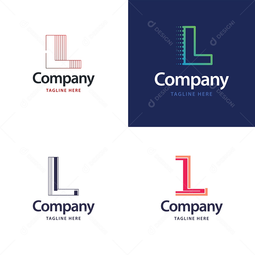 Pacote de Logotipo Letra L Ilustração Vetor EPS