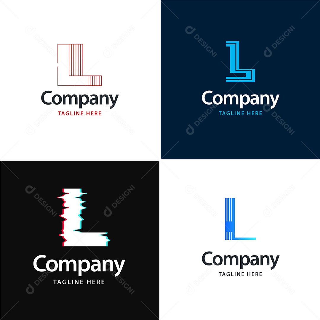 Pacote de Logotipo Letra L Ilustração Vetor EPS