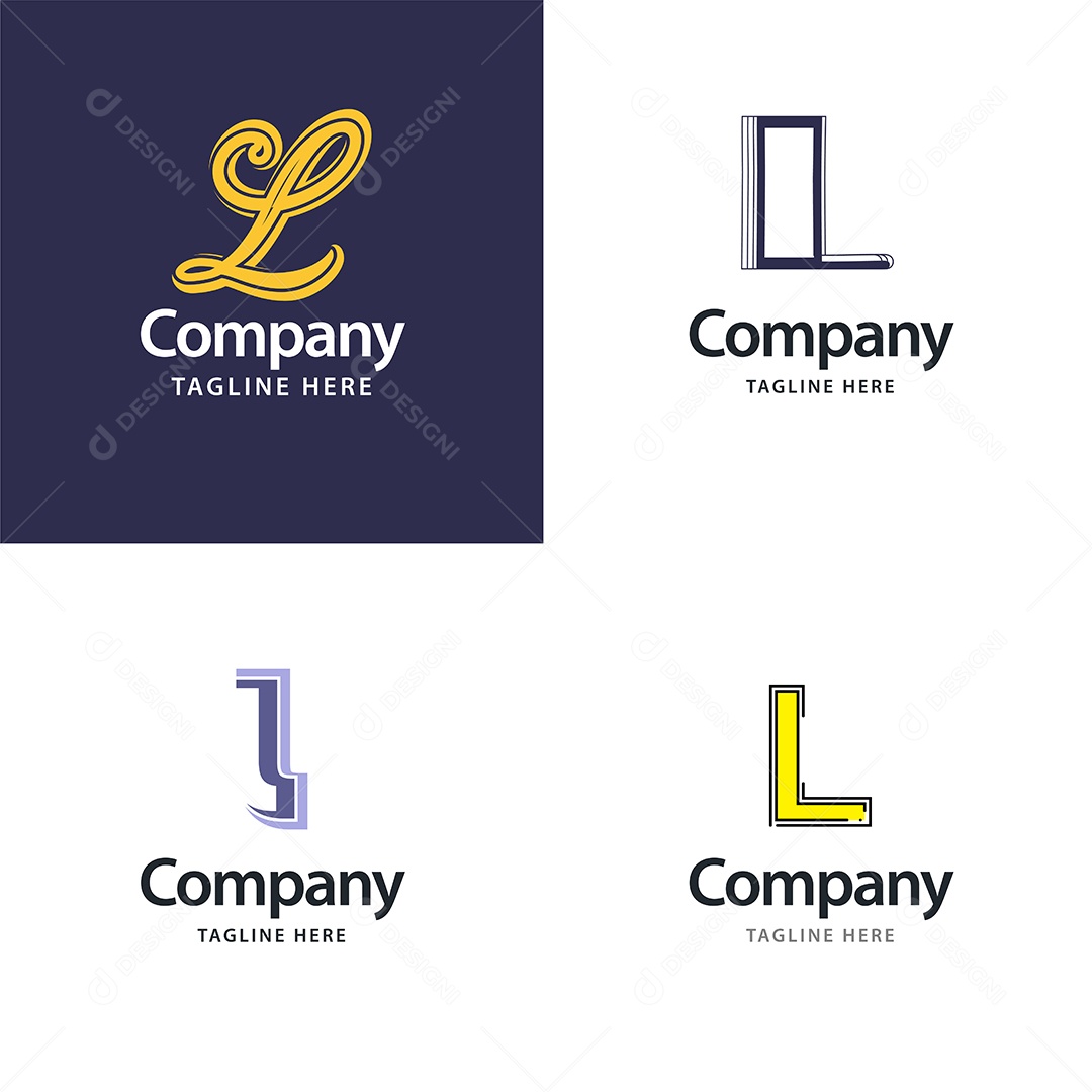Pacote de Logotipo Letra L Ilustração Vetor EPS