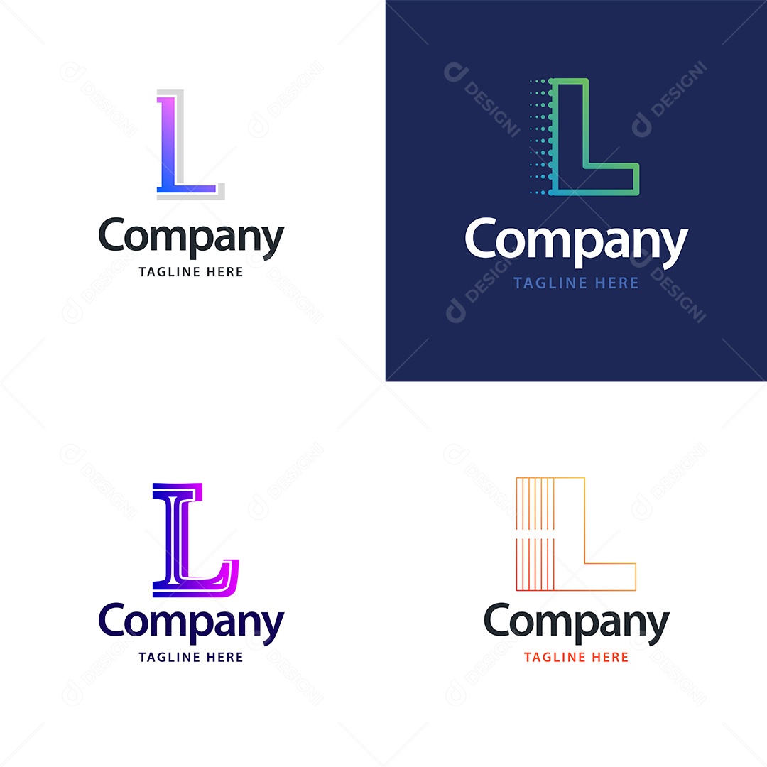 Pacote de Logotipo Letra L Ilustração Vetor EPS
