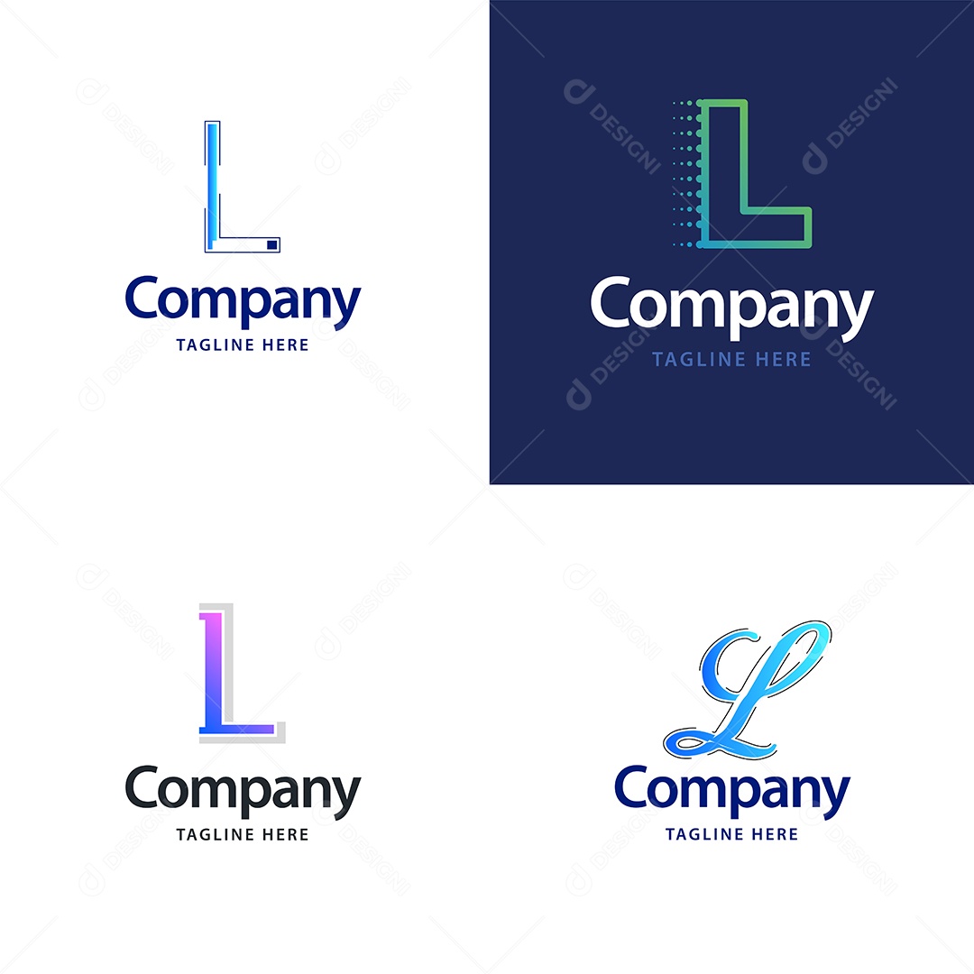 Pacote de Logotipo Letra L Ilustração Vetor EPS