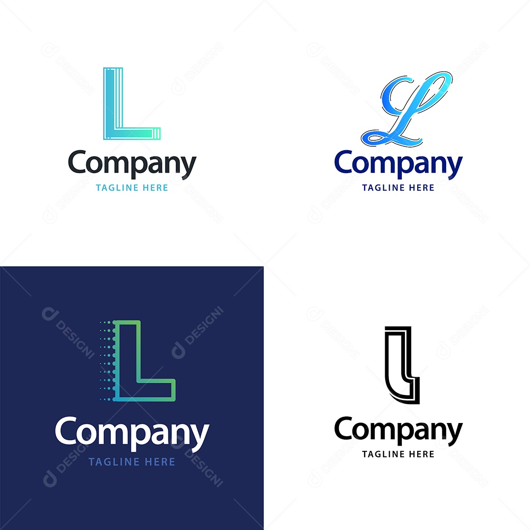 Pacote de Logotipo Letra L Ilustração Vetor EPS