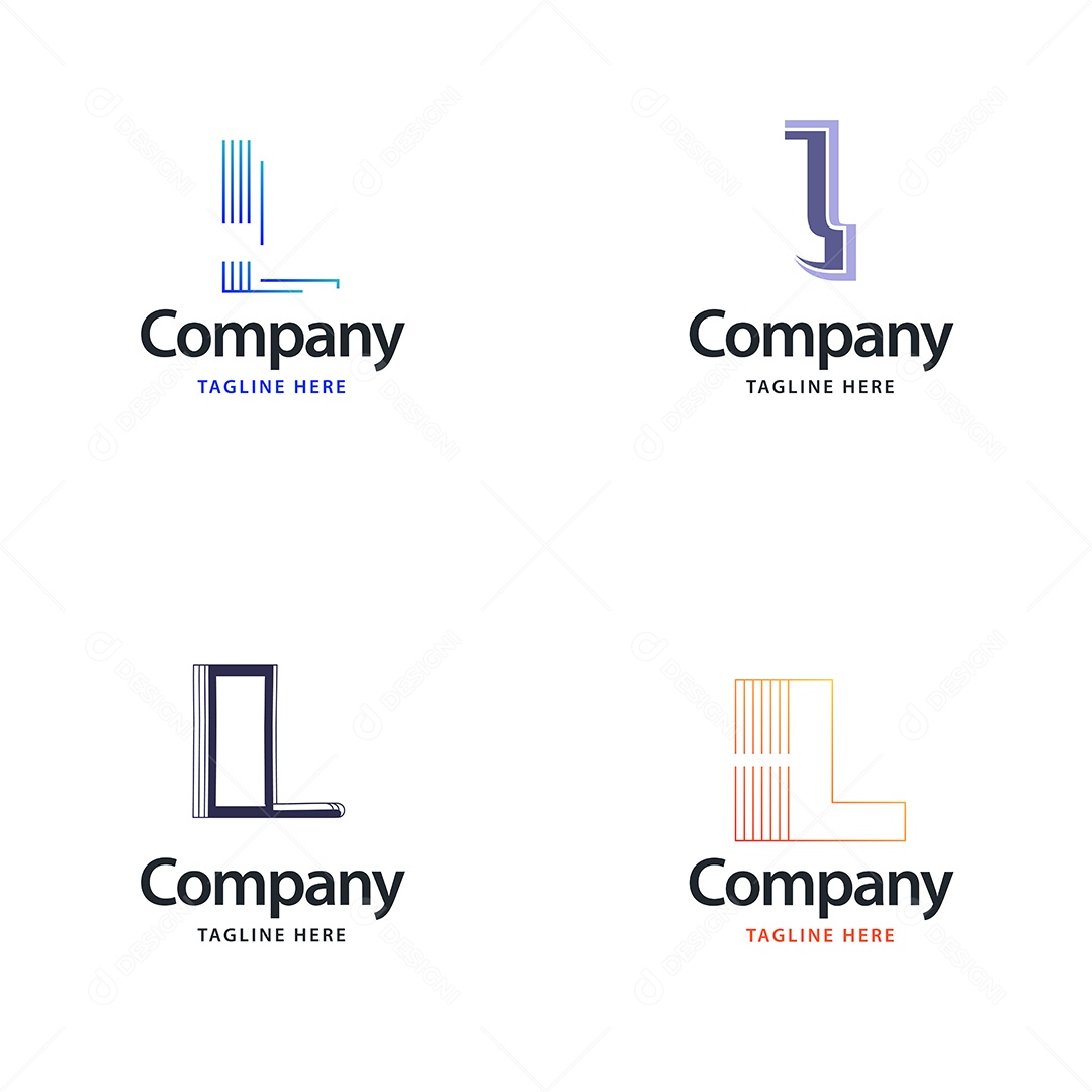 Pacote de Logotipo Letra L Ilustração Vetor EPS