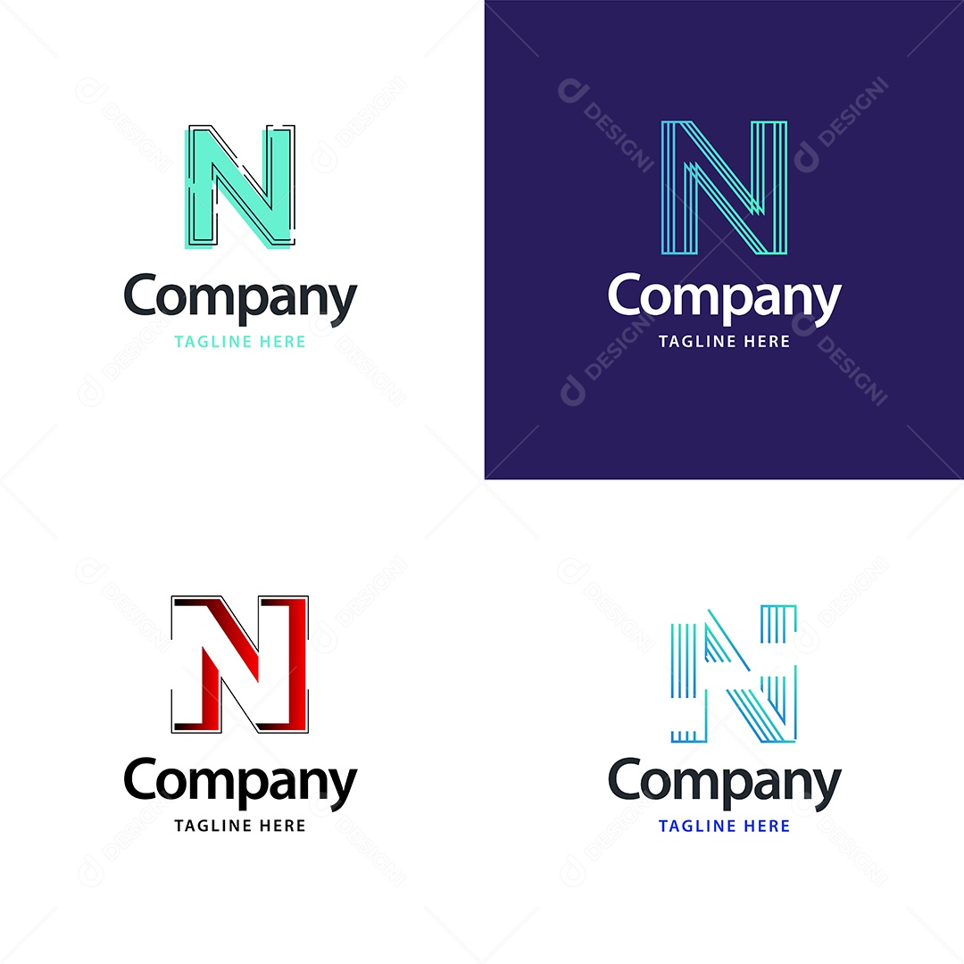 Pacote de Logotipo Letra N Ilustração Vetor EPS