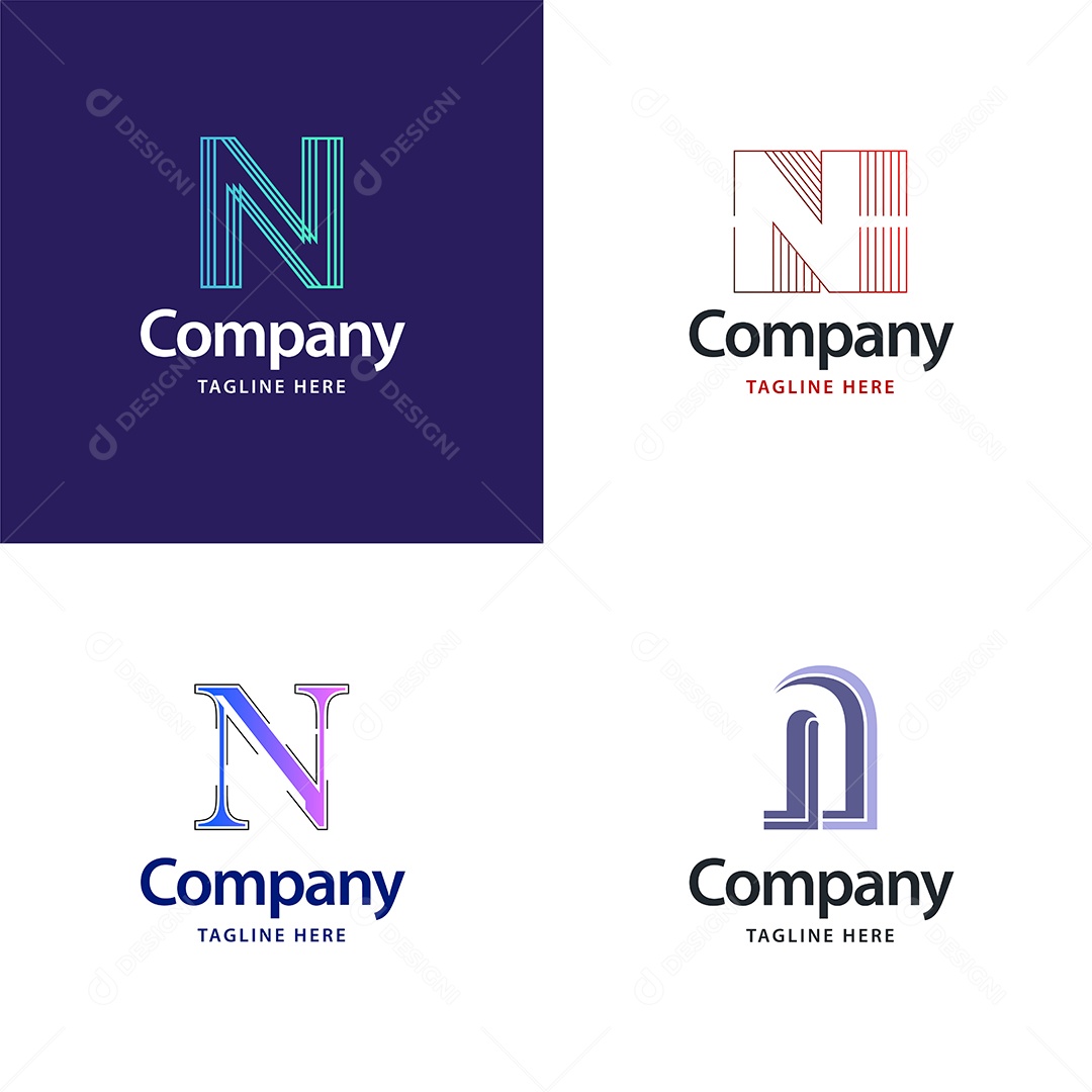 Pacote de Logotipo Letra N Ilustração Vetor EPS