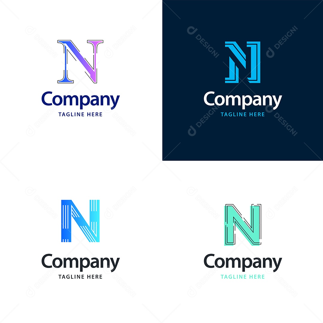 Pacote de Logotipo Letra N Ilustração Vetor EPS