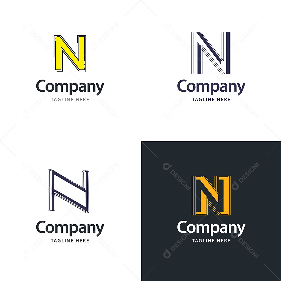 Pacote de Logotipo Letra N Ilustração Vetor EPS