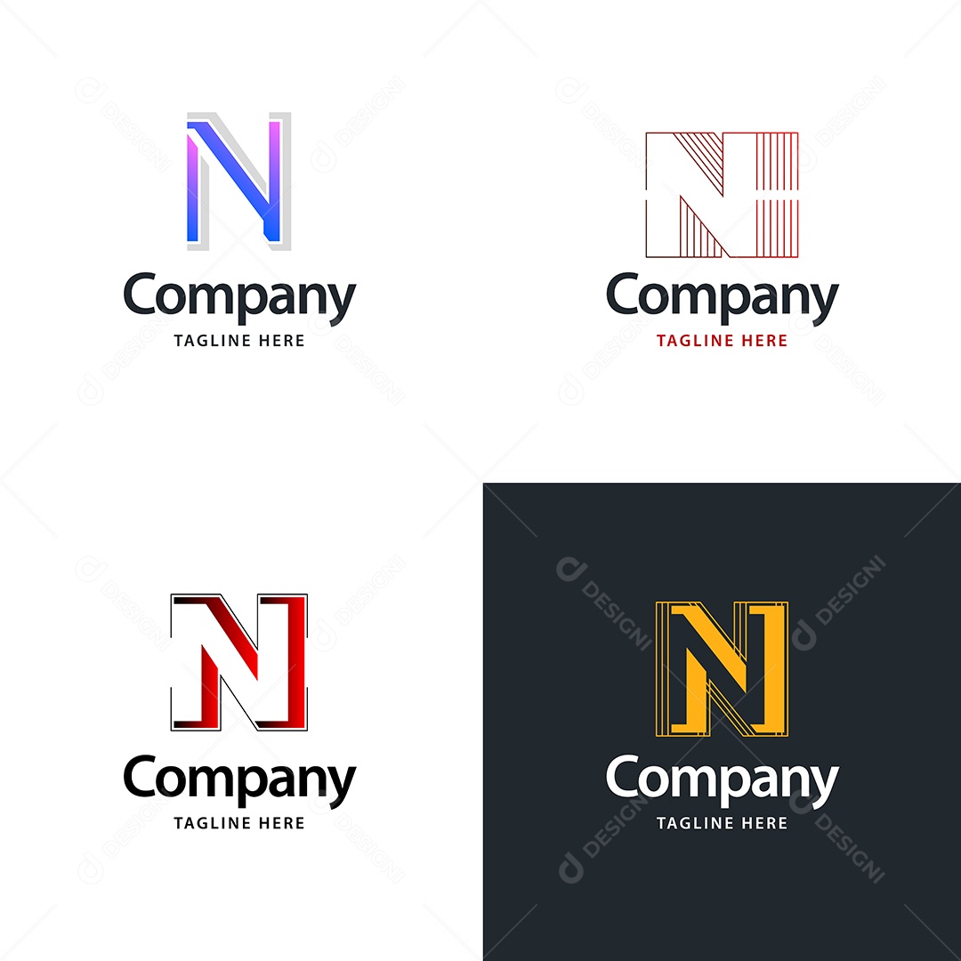 Pacote de Logotipo Letra N Ilustração Vetor EPS