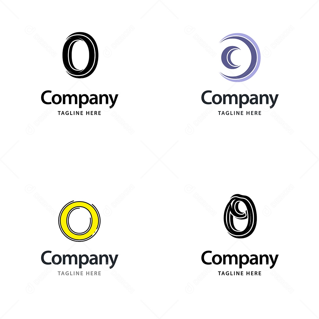 Pacote de Logotipo Letra O Ilustração Vetor EPS