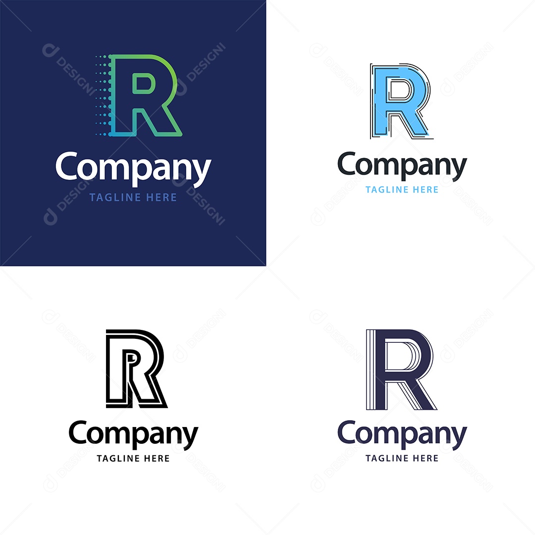 Pacote de Logotipo Letra R Ilustração Vetor EPS