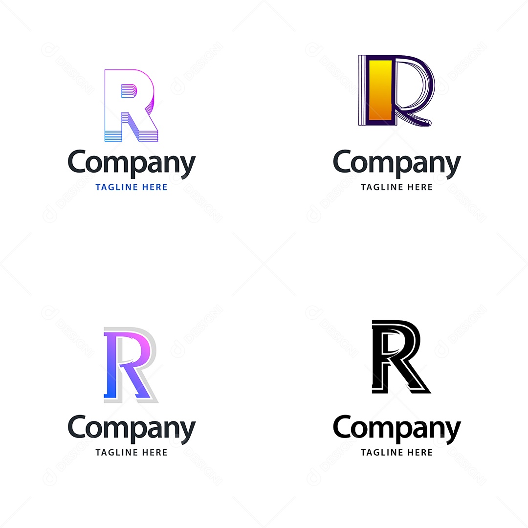 Pacote de Logotipo Letra R Ilustração Vetor EPS
