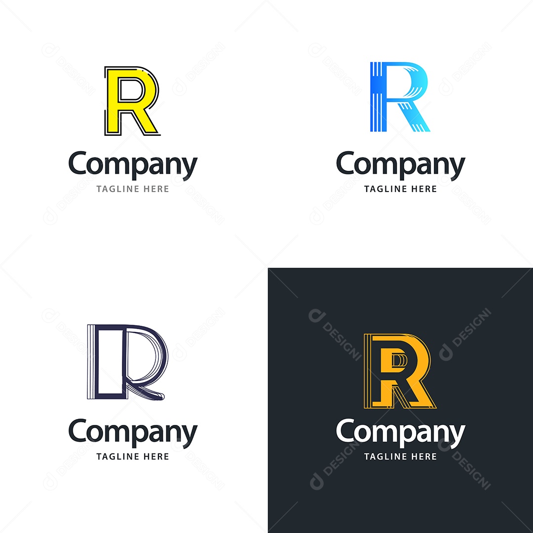Pacote de Logotipo Letra R Ilustração Vetor EPS