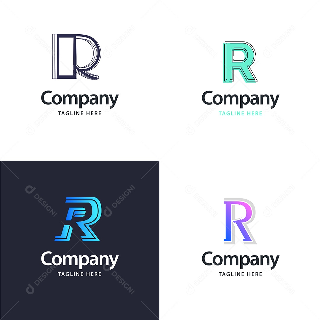 Pacote de Logotipo Letra R Ilustração Vetor EPS
