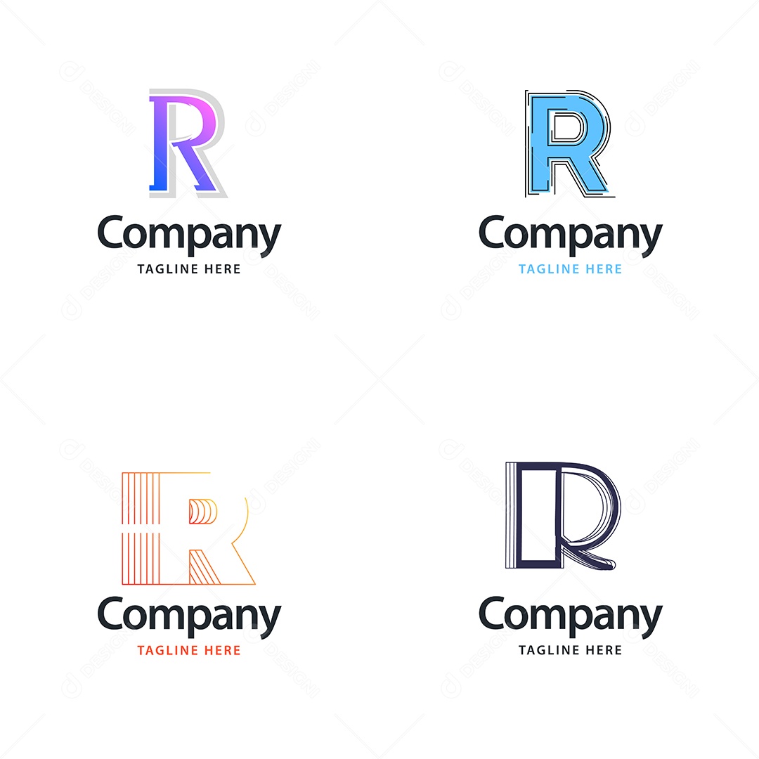 Pacote de Logotipo Letra R Ilustração Vetor EPS