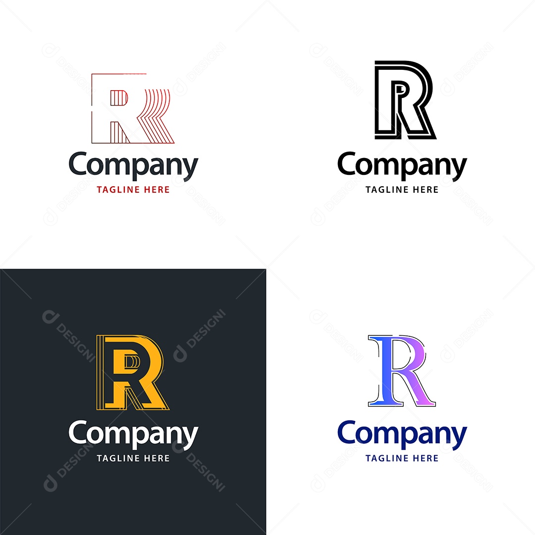 Pacote de Logotipo Letra R Ilustração Vetor EPS