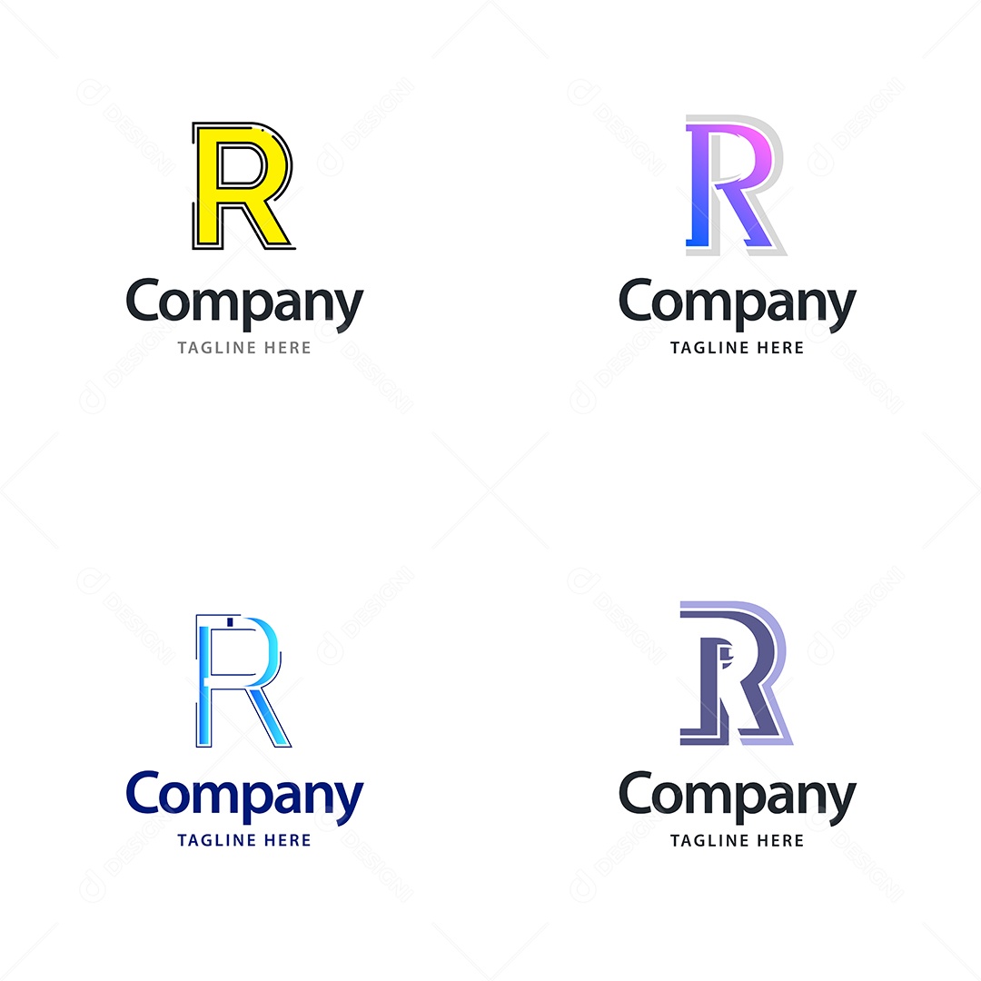 Pacote de Logotipo Letra R Ilustração Vetor EPS