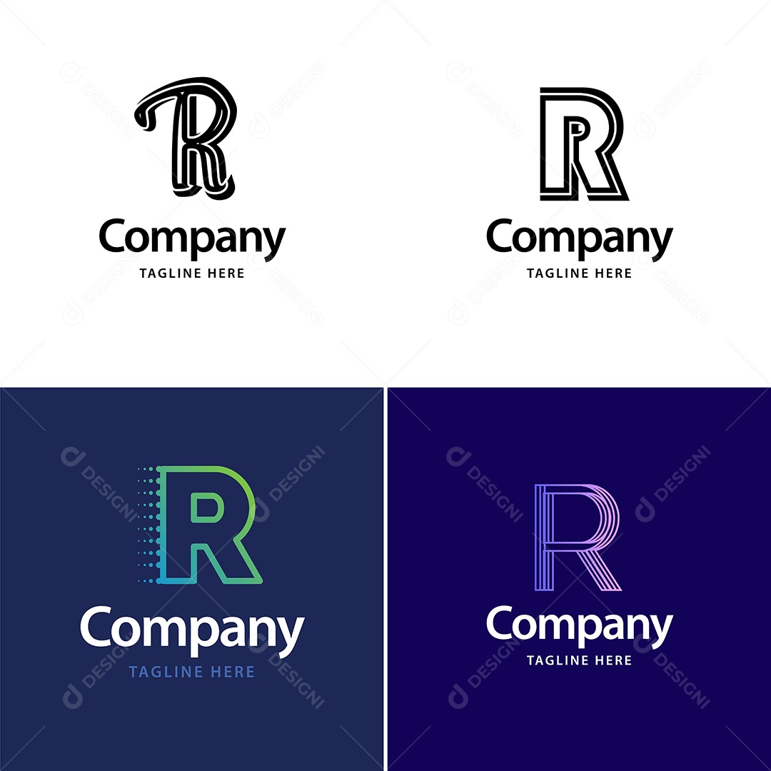 Pacote de Logotipo Letra R Ilustração Vetor EPS
