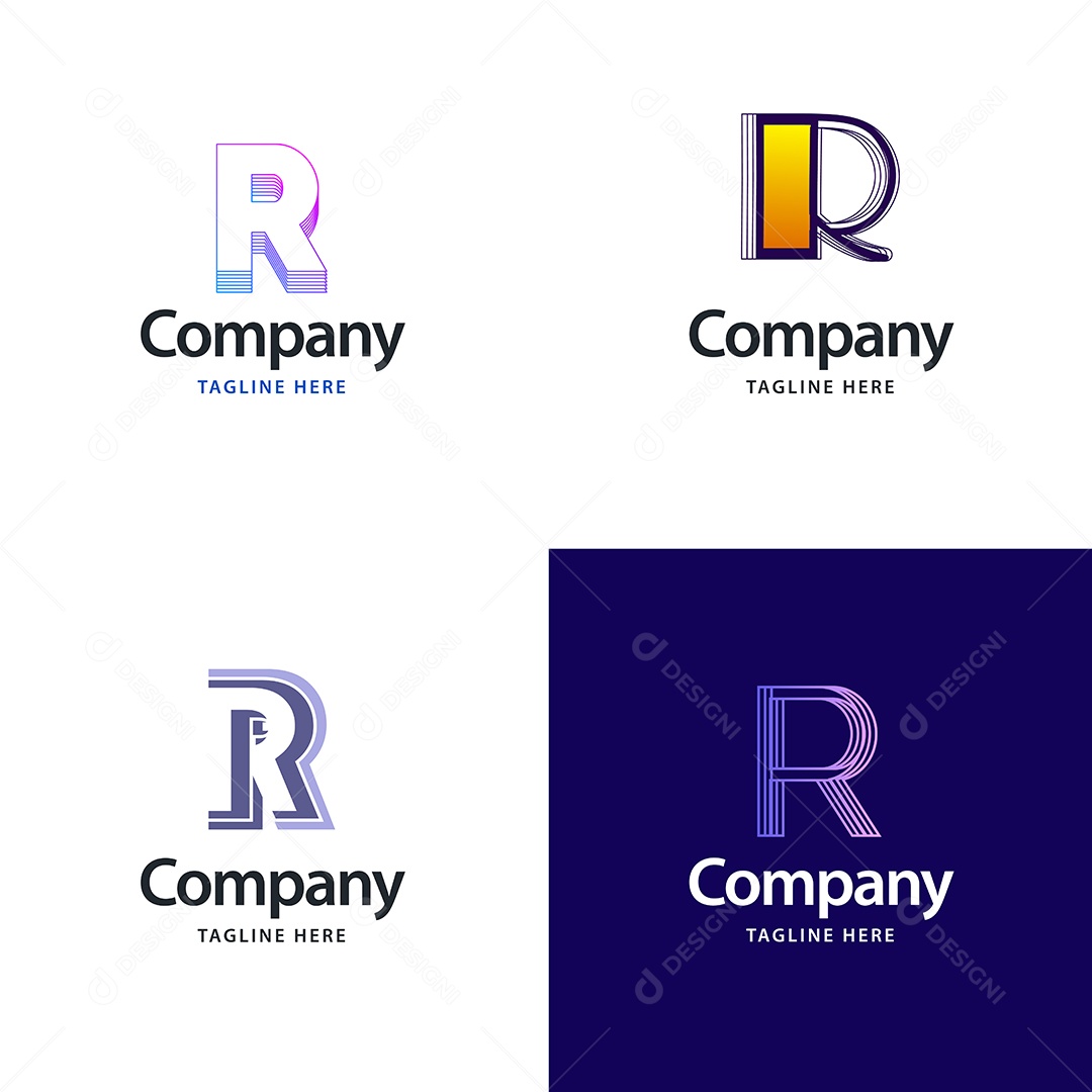 Pacote de Logotipo Letra R Ilustração Vetor EPS