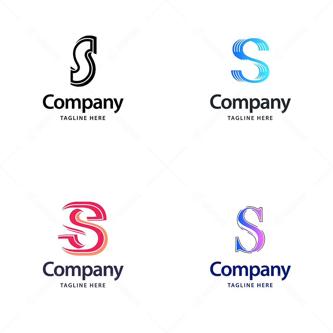 Pacote de Logotipo Letra S Ilustração Vetor EPS