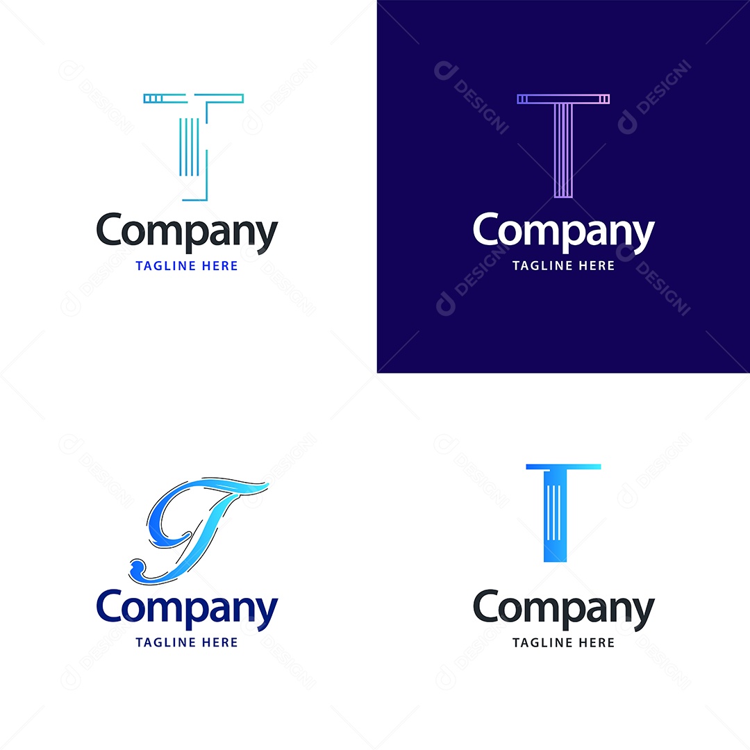 Pacote de Logotipo Letra T Ilustração Vetor EPS