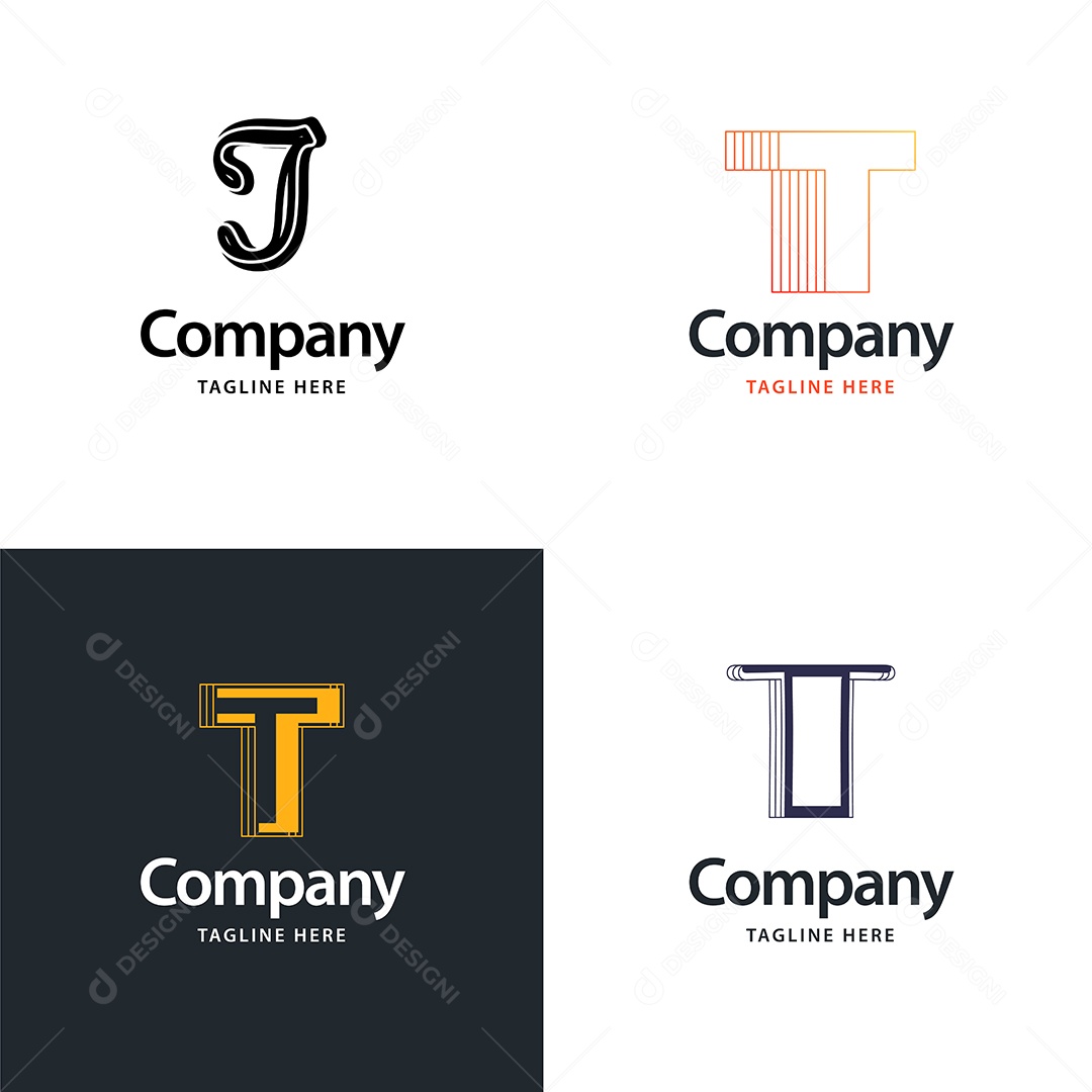 Pacote de Logotipo Letra T Ilustração Vetor EPS