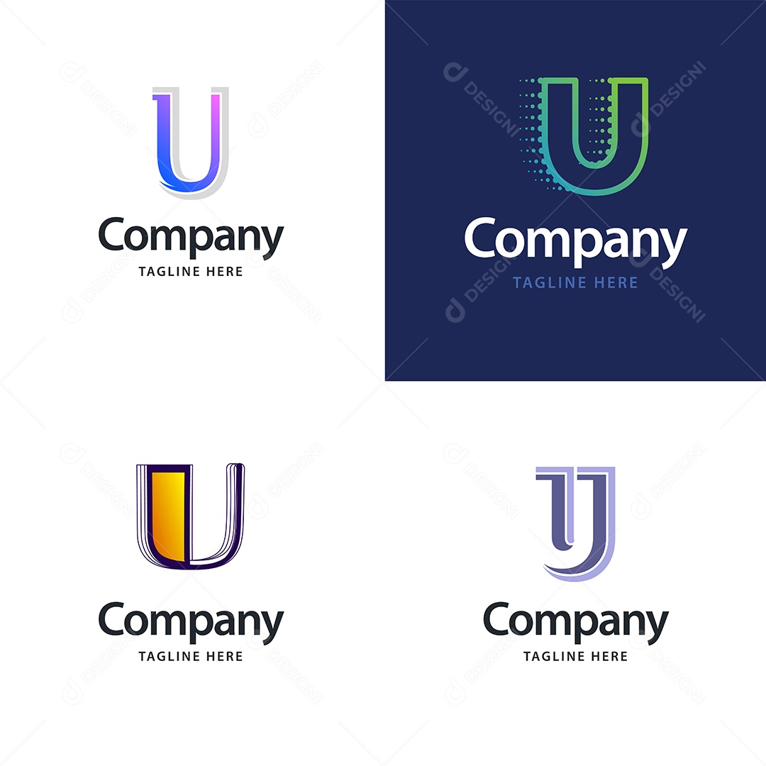 Pacote de Logotipo Letra U Ilustração Vetor EPS