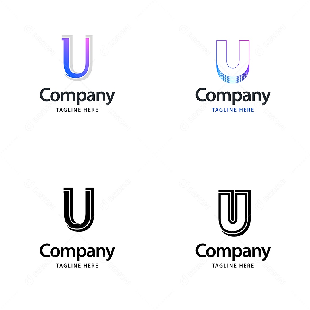 Pacote de Logotipo Letra U Ilustração Vetor EPS