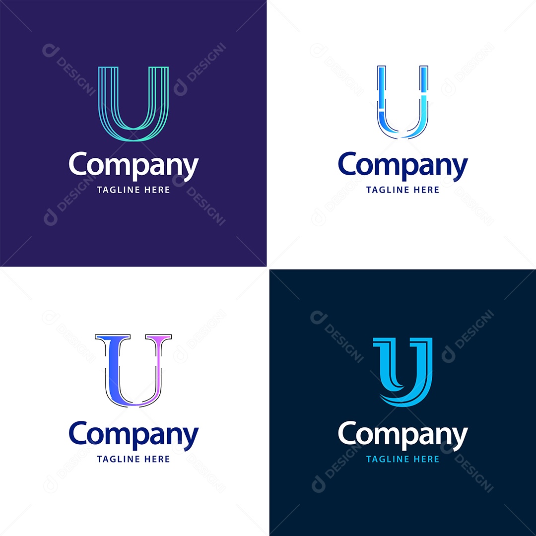 Pacote de Logotipo Letra U Ilustração Vetor EPS