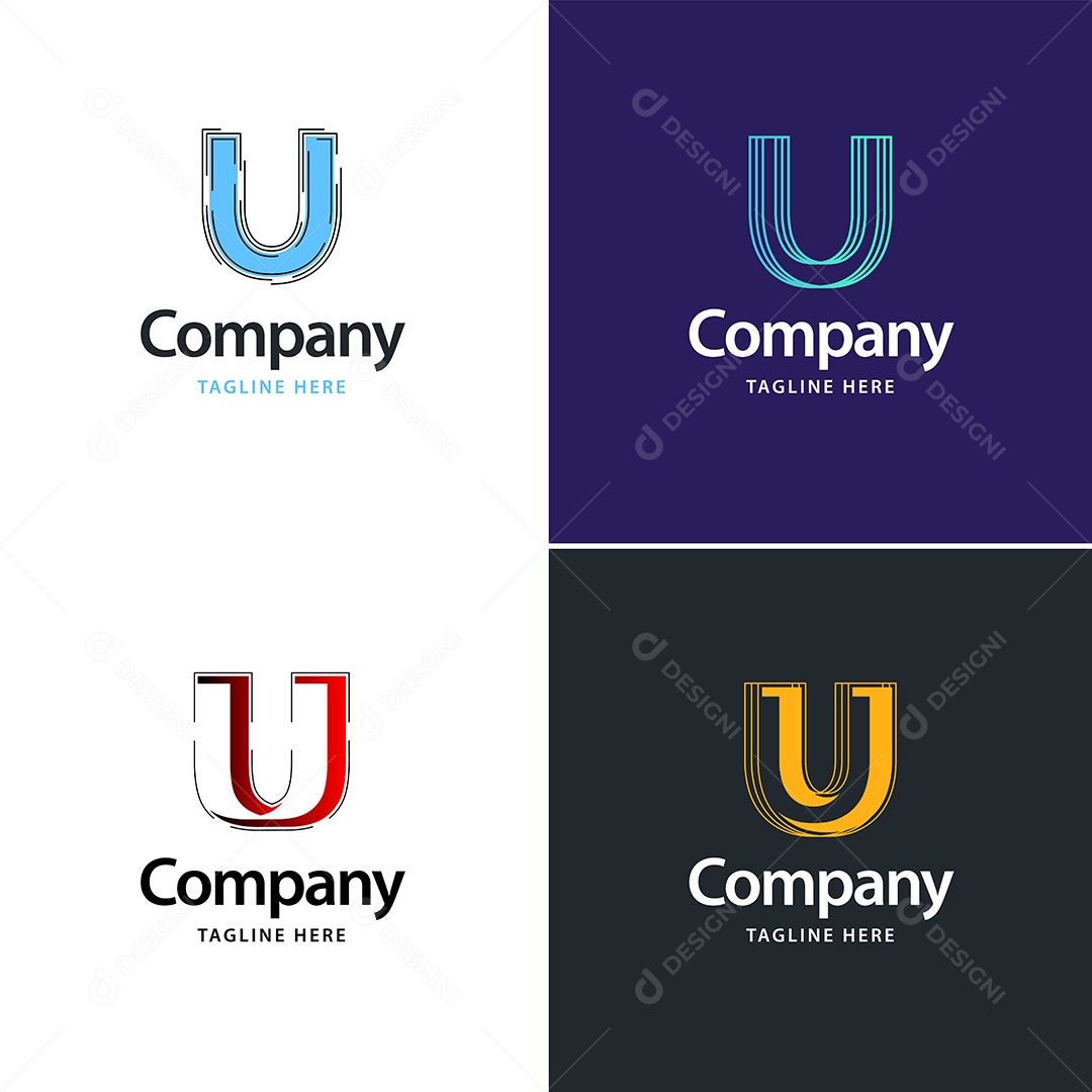 Pacote de Logotipo Letra U Ilustração Vetor EPS