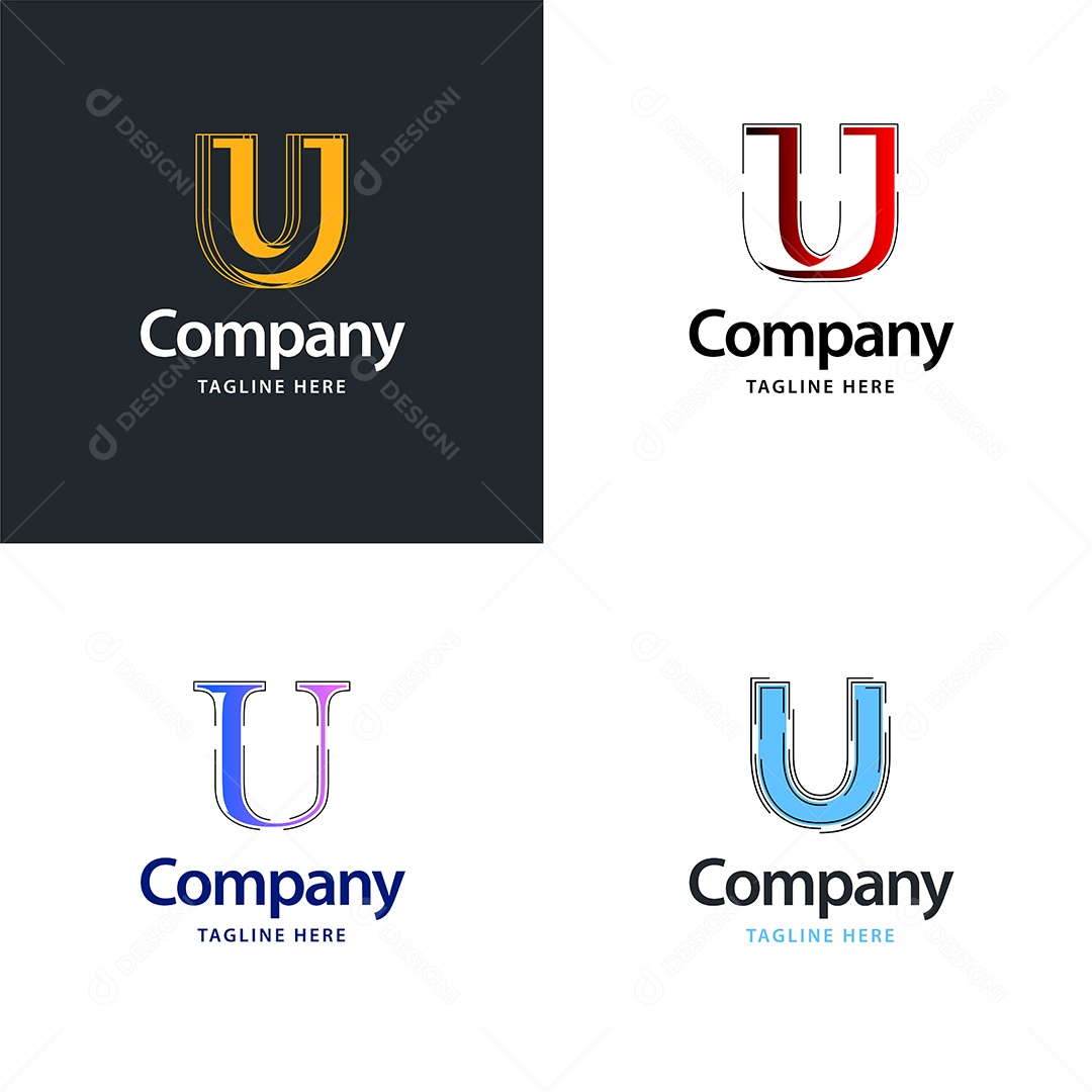 Pacote de Logotipo Letra U Ilustração Vetor EPS
