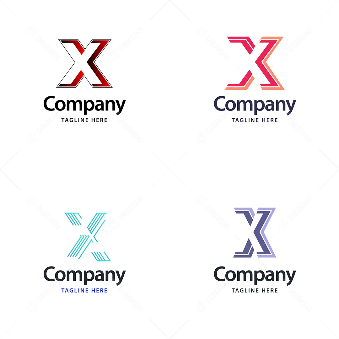 Pacote de Logotipo Letra X Ilustração Vetor EPS